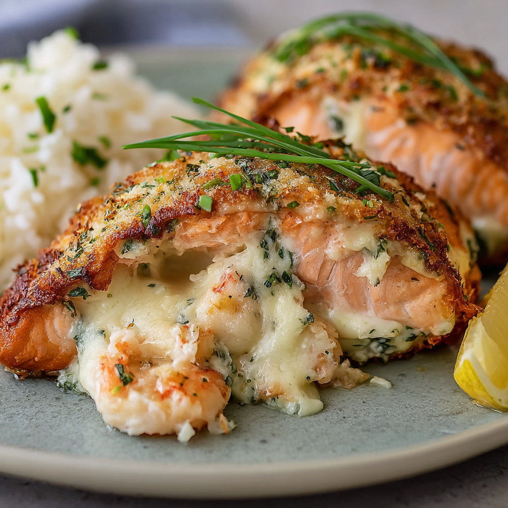 A plate of food with a salmon dish and rice.