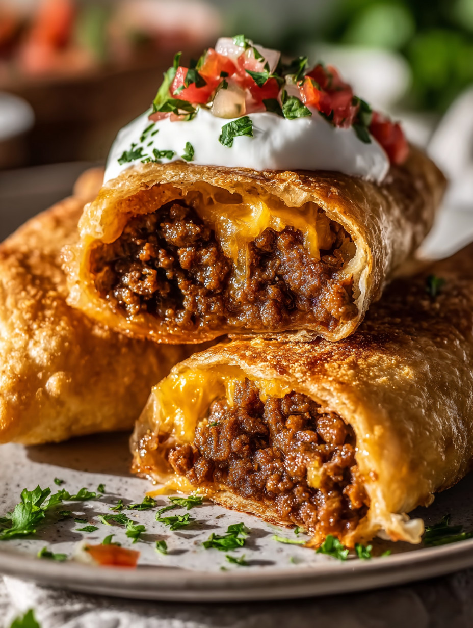 A plate of food with a burrito and a taco.