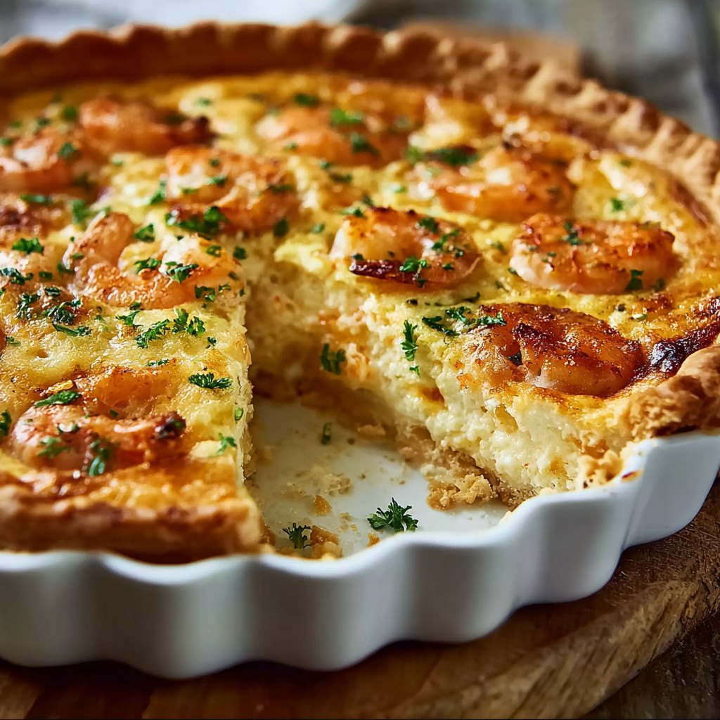 A slice of shrimp and cheese pie.