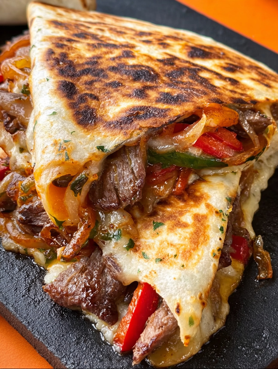 A burrito with meat and vegetables.