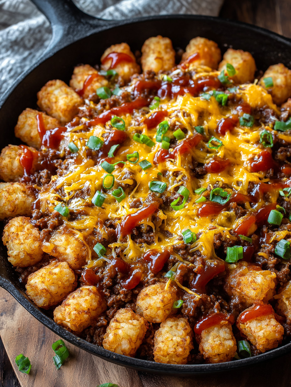 A bowl of food with cheese and ketchup.