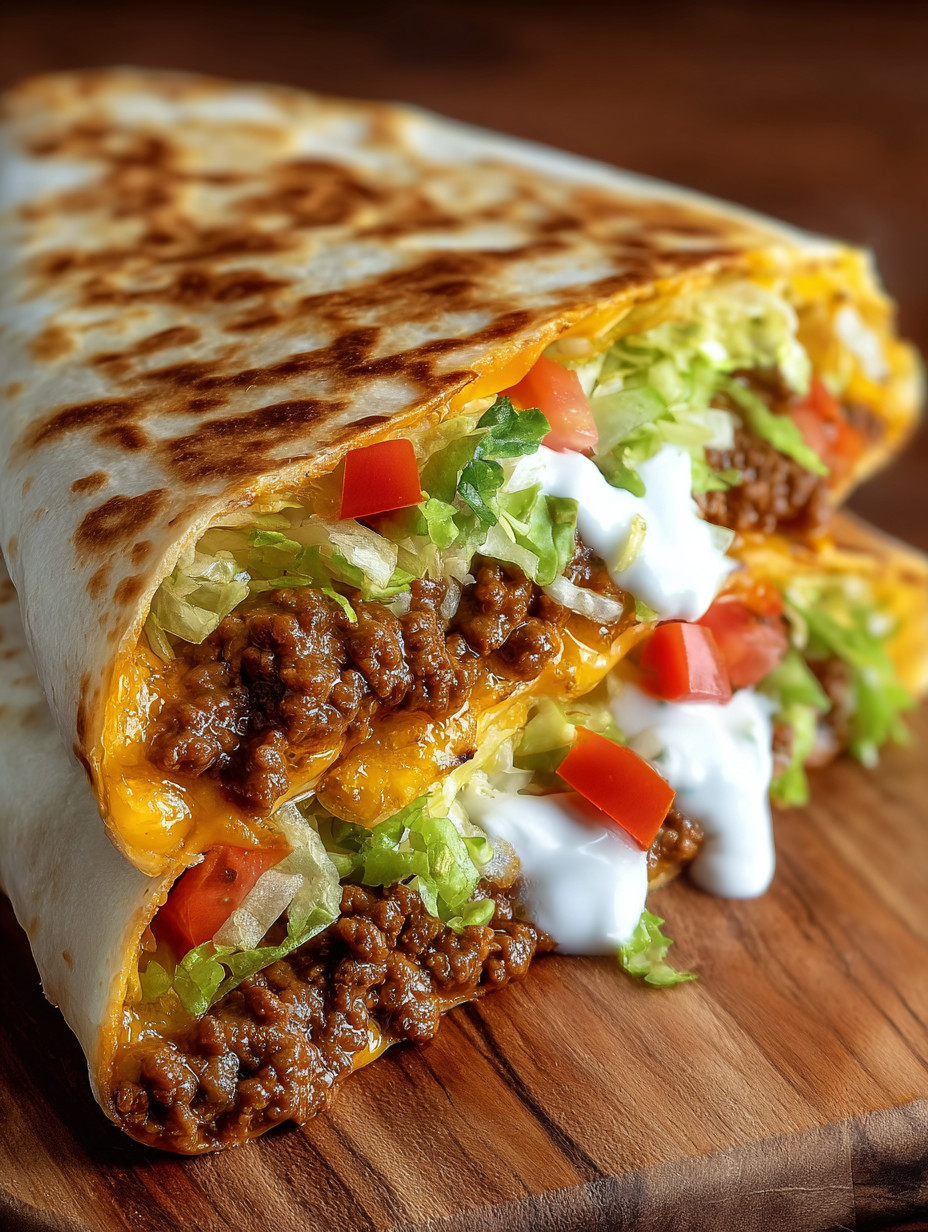 A burrito with lettuce and tomatoes.