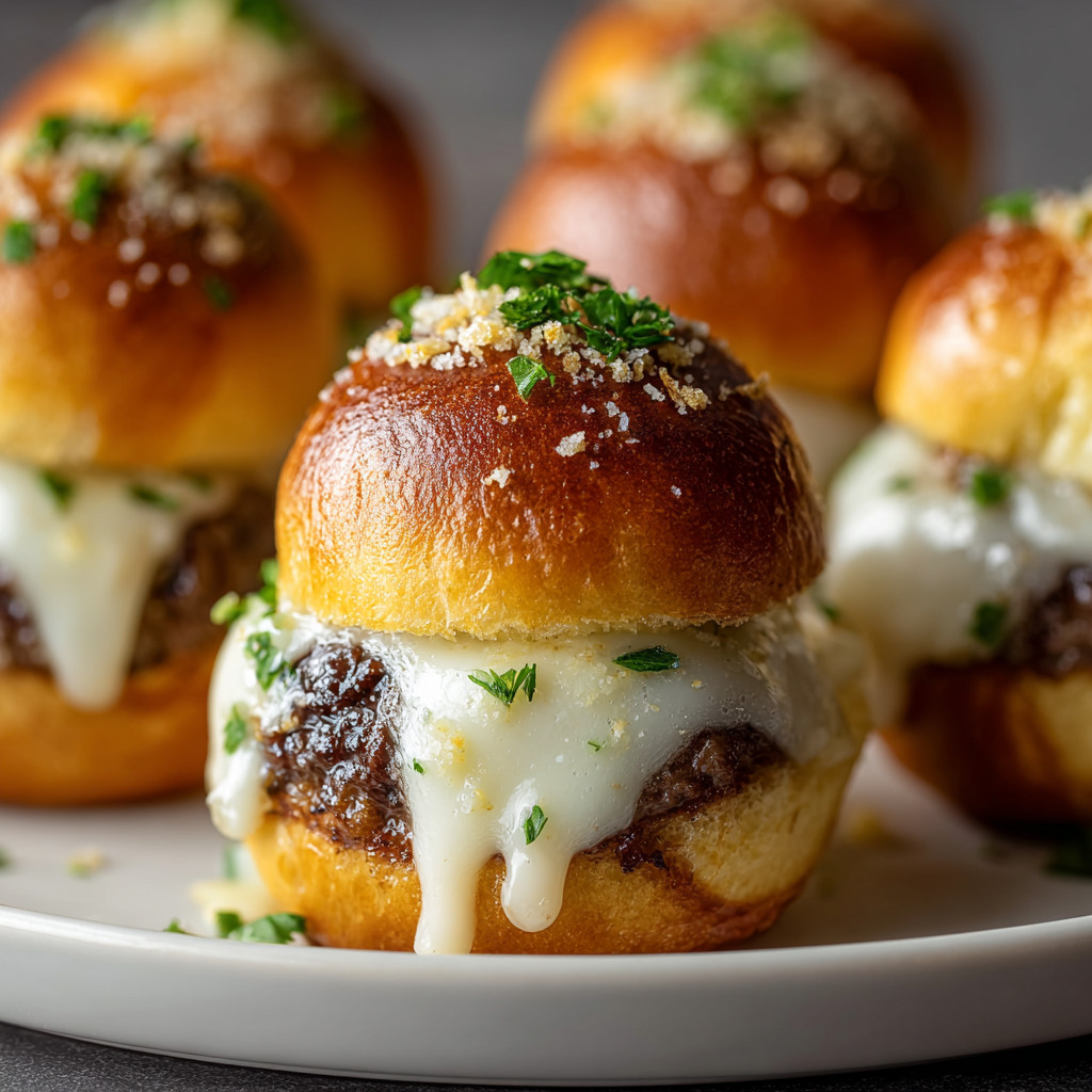 A plate of food with cheese and herbs.