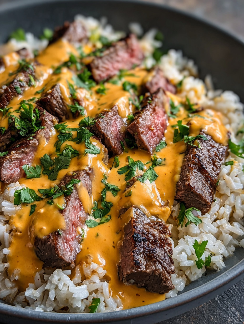 A plate of rice with meat and sauce.