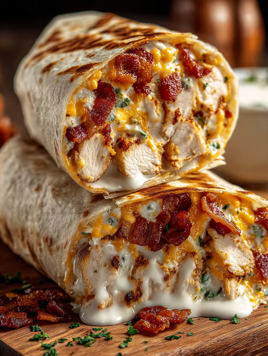 A sandwich with bacon and cheese.