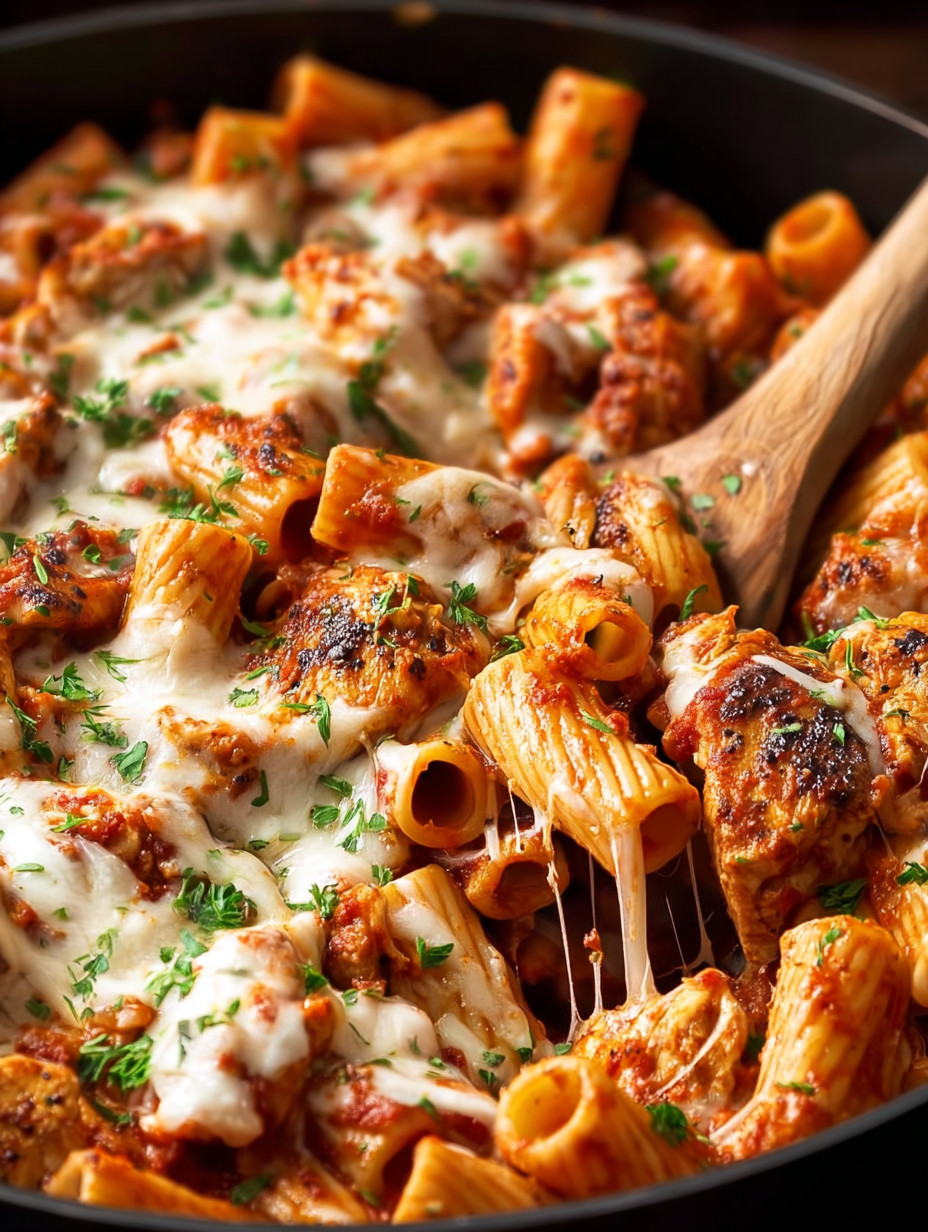A close up of a delicious pasta dish.