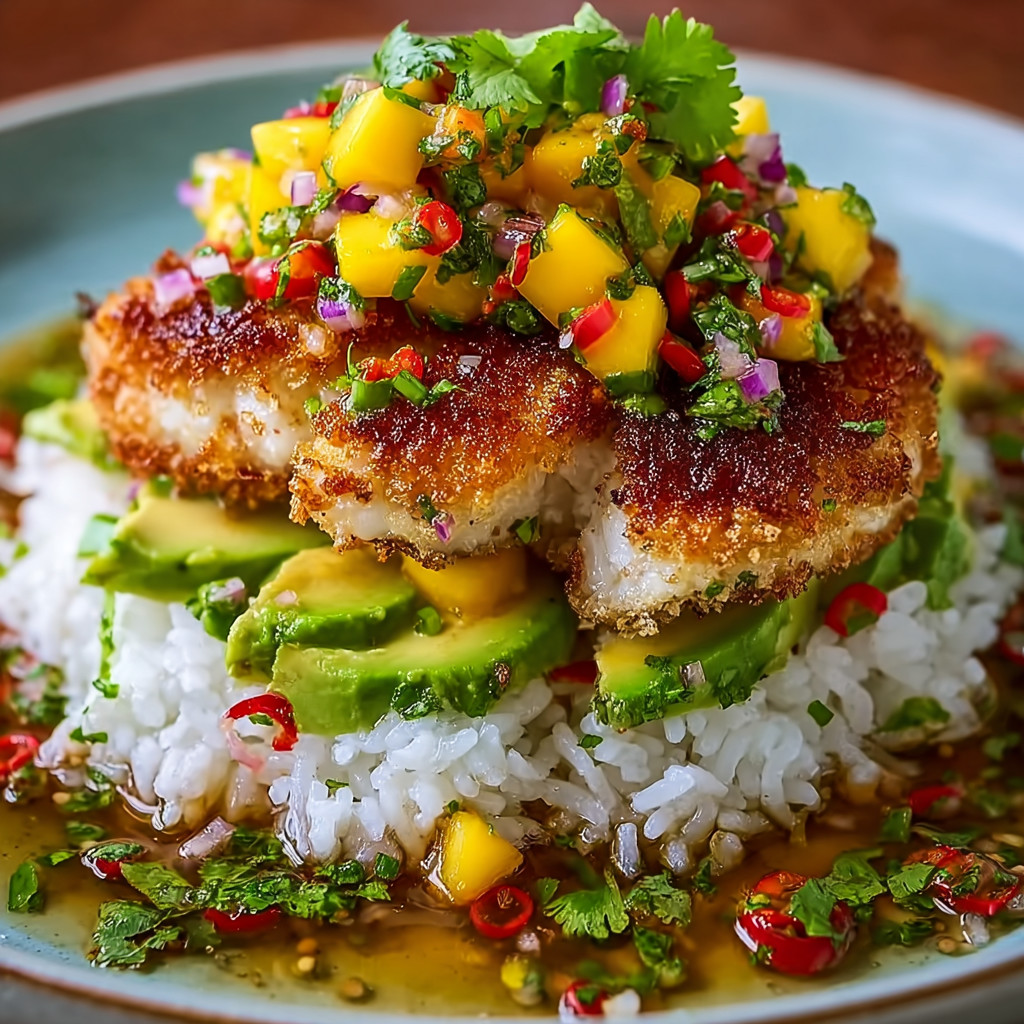 A plate of food with rice, chicken, and vegetables.