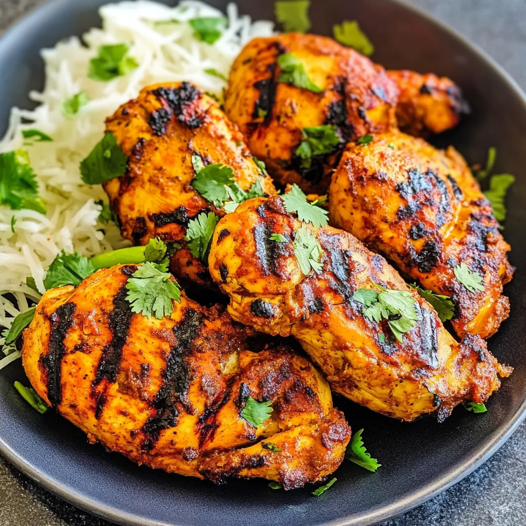 A plate of grilled chicken with vegetables.