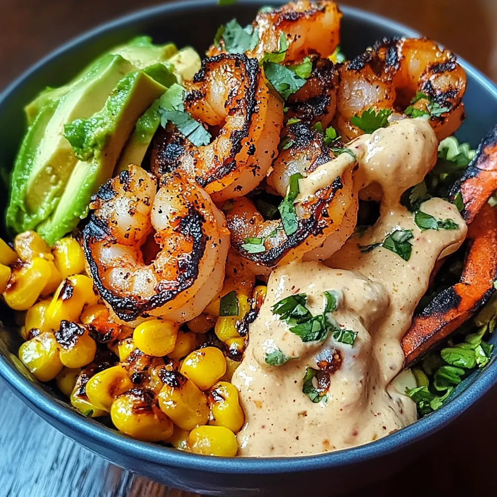 A bowl of shrimp and vegetables.