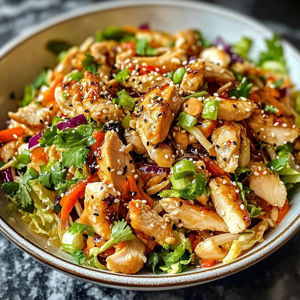 A bowl of chicken and vegetables.