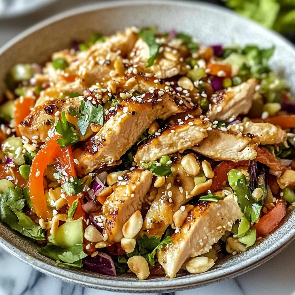 A bowl of food with chicken and vegetables.