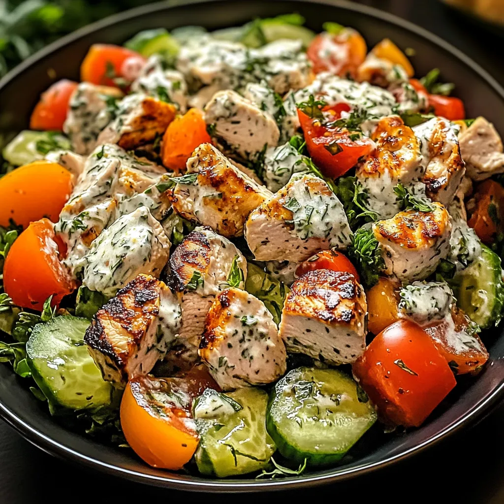 A bowl of chicken and vegetables.