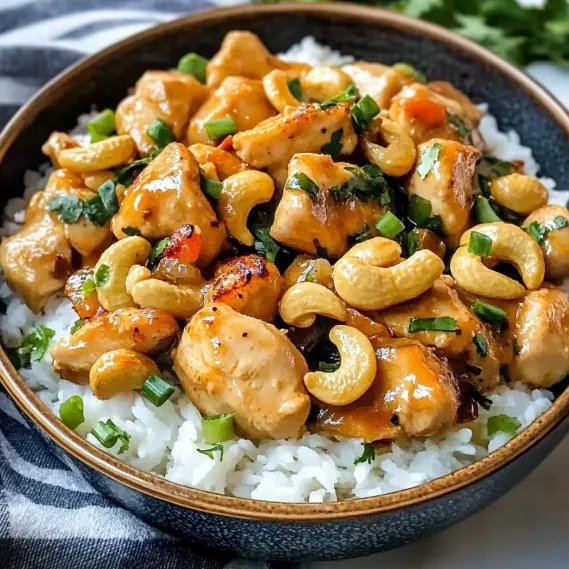A bowl of chicken and rice.