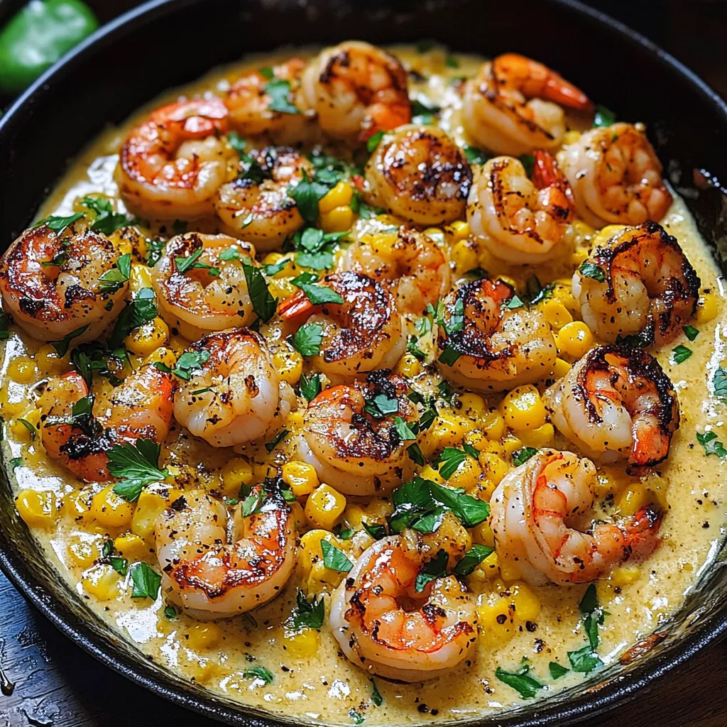 A bowl of shrimp and corn.