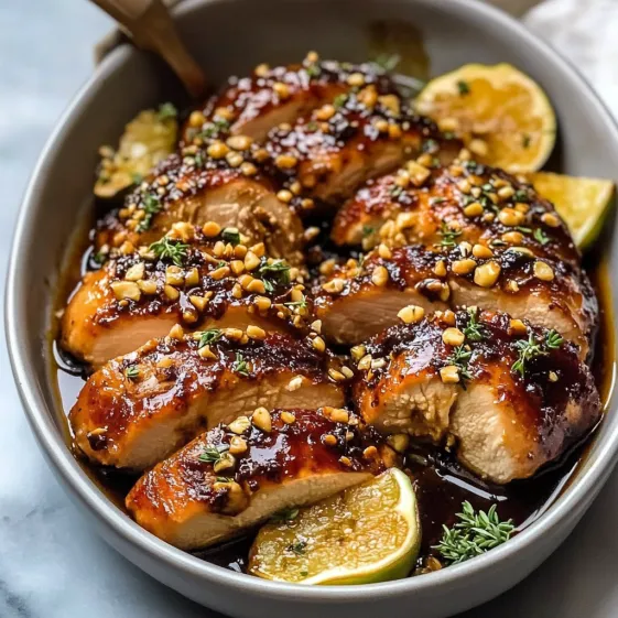 A bowl of meat with a wooden spoon.