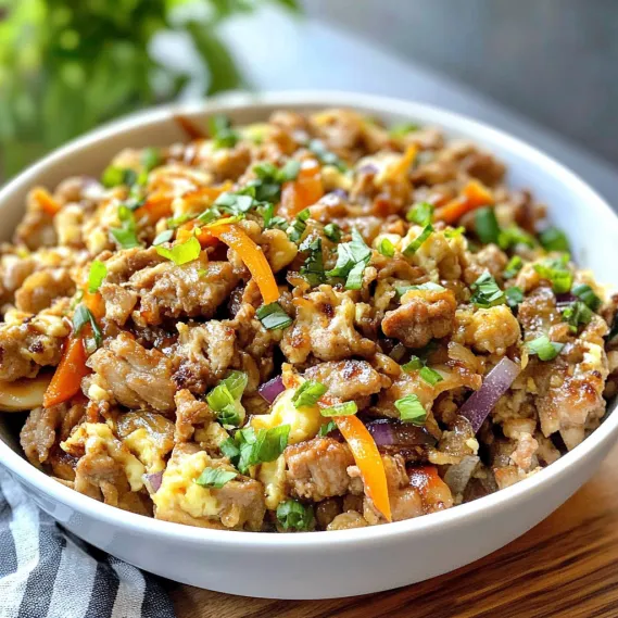 A bowl of meat and vegetables.