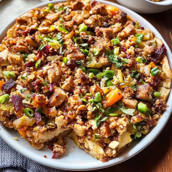A plate of food with a variety of ingredients.