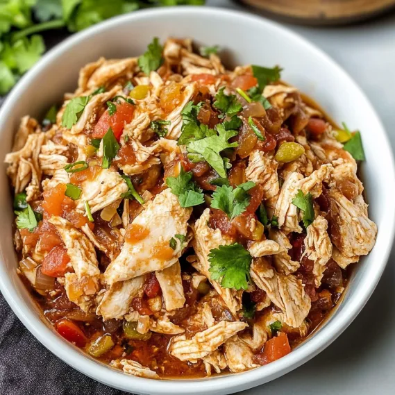 A bowl of chicken and vegetables.