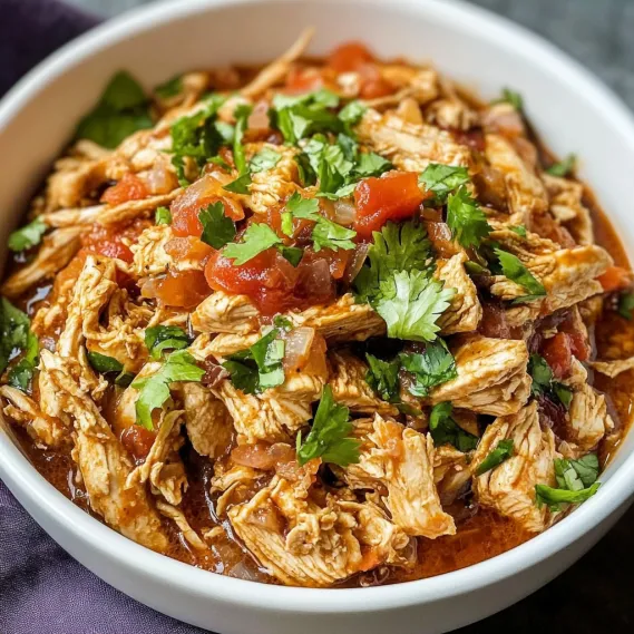 A bowl of chicken with tomatoes and green onions.
