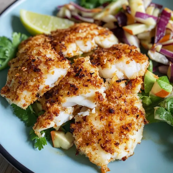 A plate of food with fish and vegetables.