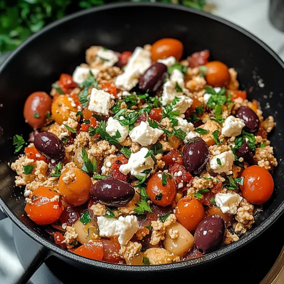 A black pan with a variety of foods.