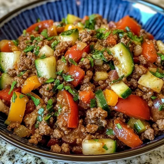 A bowl of meat and vegetables.