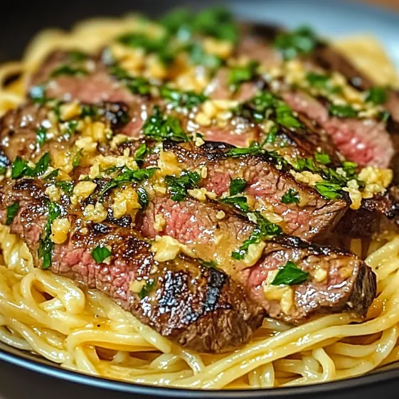 A plate of food with meat and noodles.