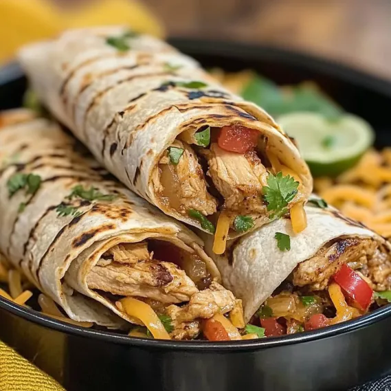 A plate of food with two burritos.