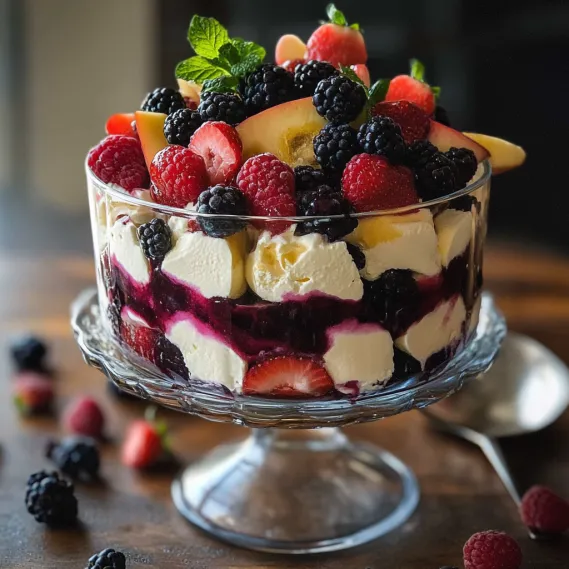 A glass bowl filled with fruit.