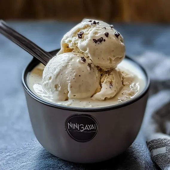 A bowl of ice cream with chocolate chips.