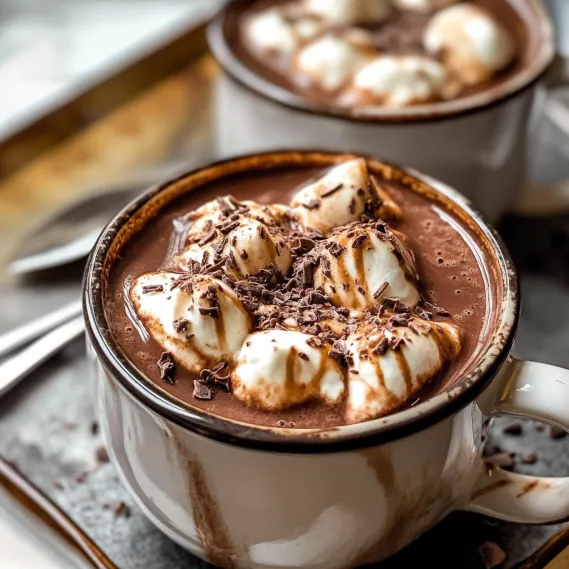 A cup of chocolate with whipped cream.