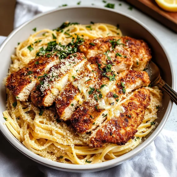 A bowl of pasta with chicken and cheese.