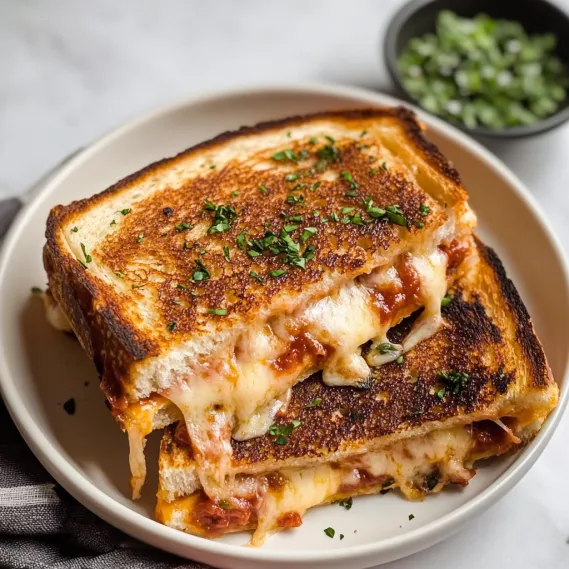 A plate of grilled cheese sandwiches.