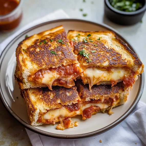 A plate of grilled cheese sandwiches.