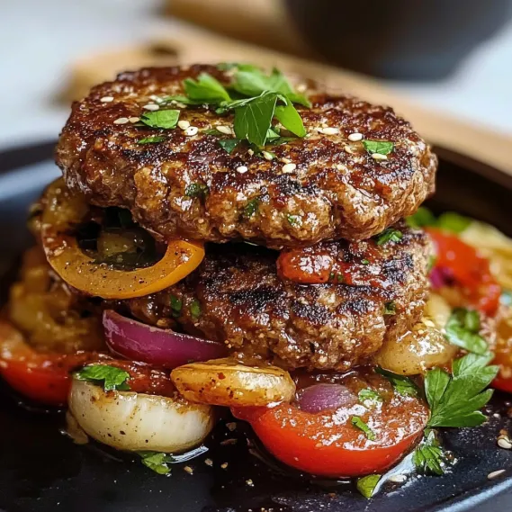 A plate of food with meat and vegetables.