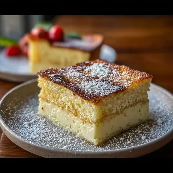 A slice of cake on a plate.