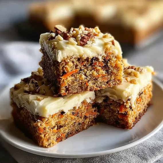 A stack of carrot cake bars.