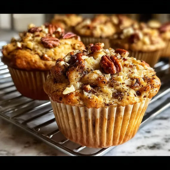 A cupcake with nuts on top.