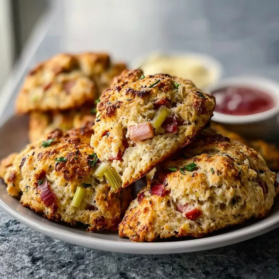 A plate of biscuits with jelly.