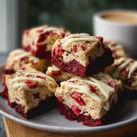 A plate of red velvet cake with white frosting.