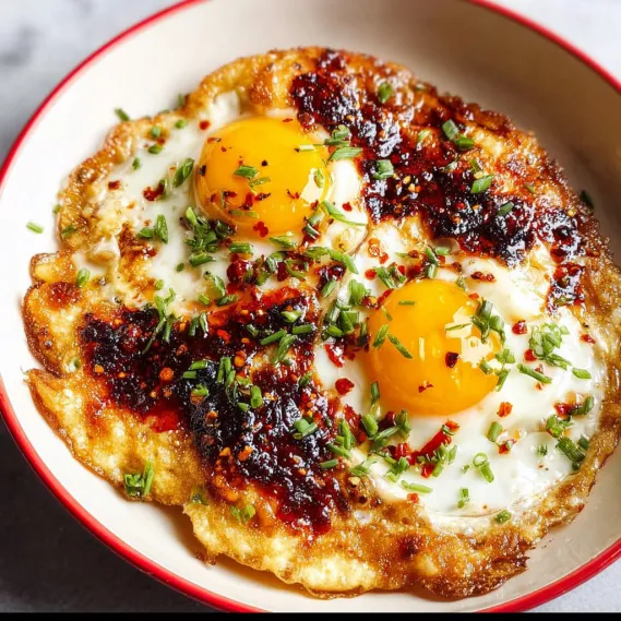 A plate of food with eggs and sauce.