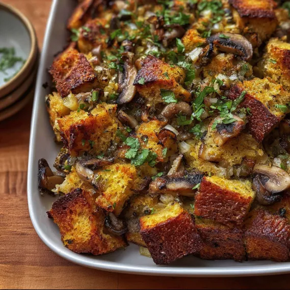 A plate of food with mushrooms and onions.
