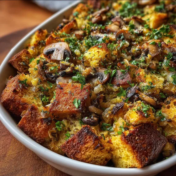 A dish of mushrooms and bread.
