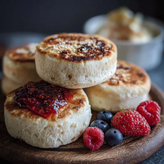 A plate of food with a blueberry, a raspberry, and a pastry.