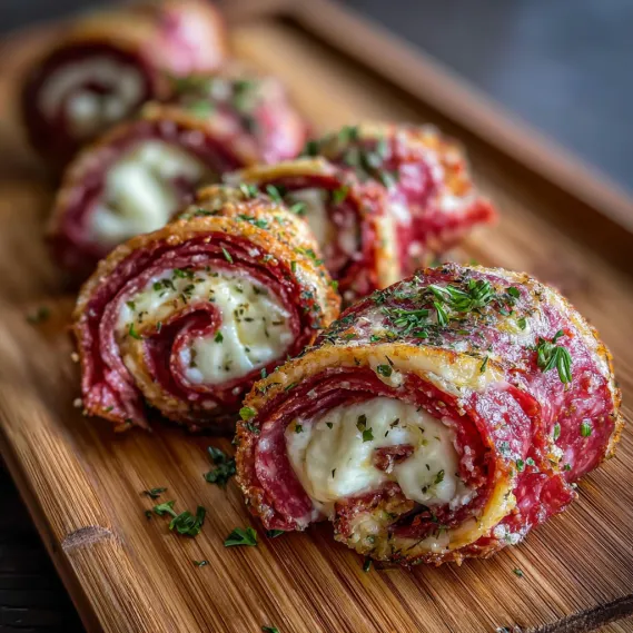 A plate of food with meat and cheese.