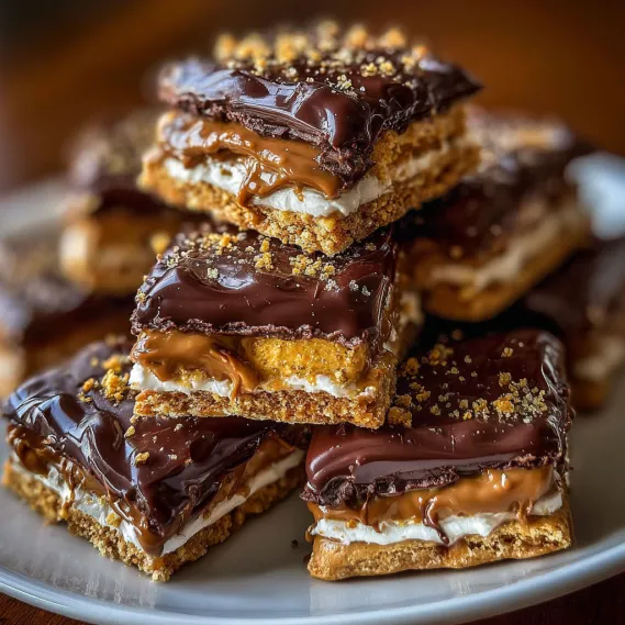 A plate of chocolate and peanut butter sandwiches.