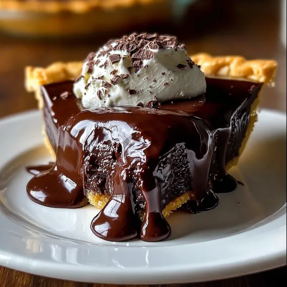 A chocolate dessert with whipped cream on top.