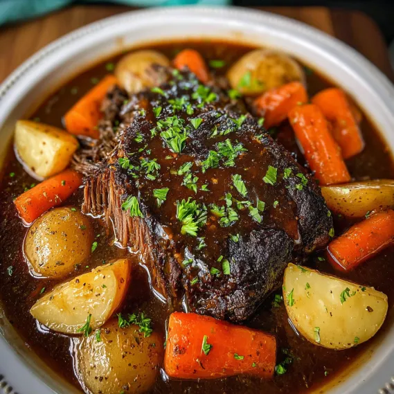 A plate of meat and vegetables.