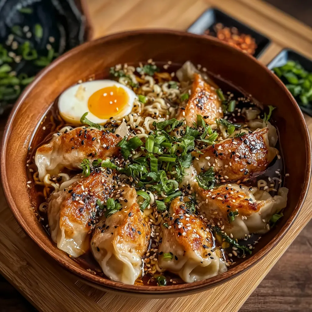 A bowl of noodles with vegetables and an egg.