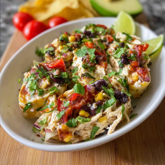 A bowl of food with a slice of lime on top.